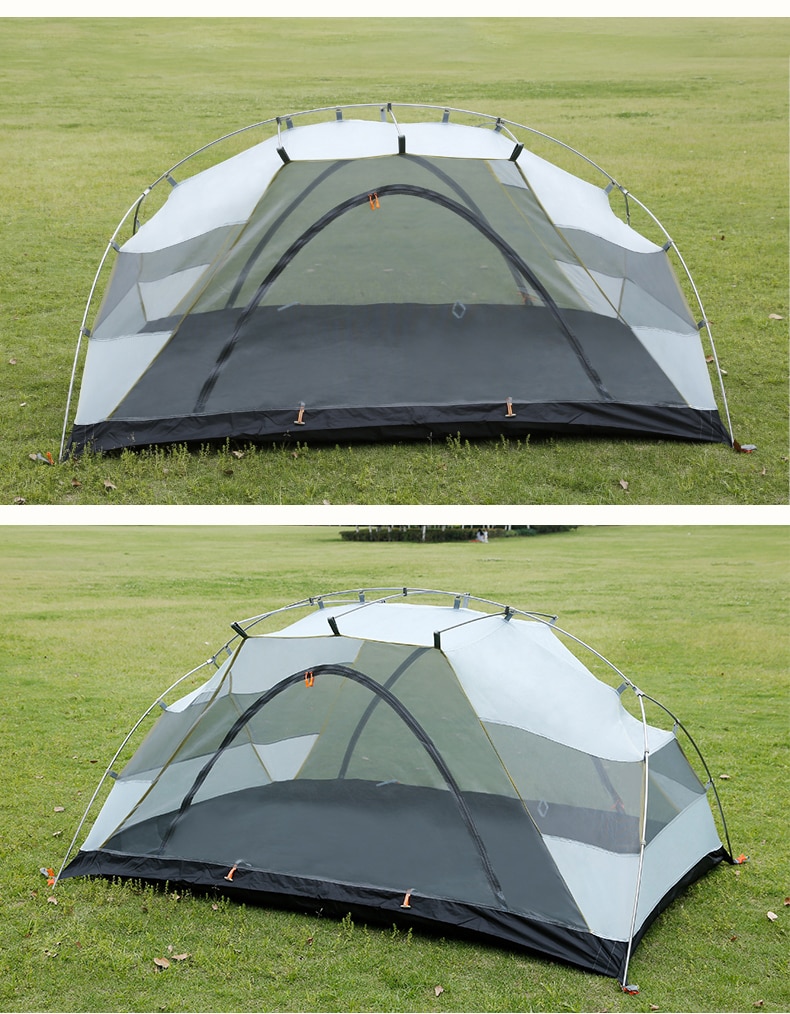Cheap Goat Tents Hewolf Rain proof Tow Person Double Decked Outdoor Camping Tent 7075 Aluminum Alloy Tent Pole Tent Portable Winter   